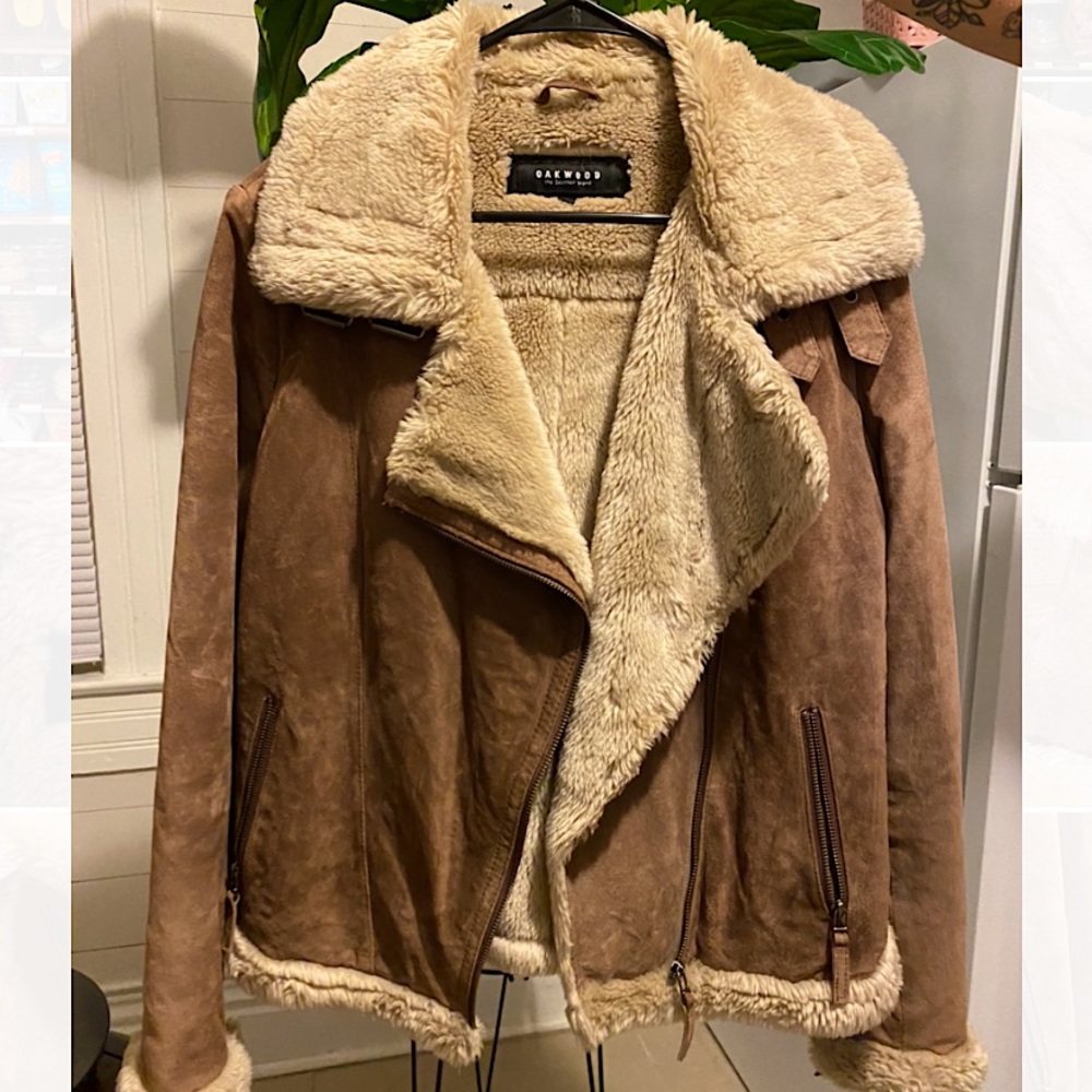 Oakwood Leather Coat with Fur